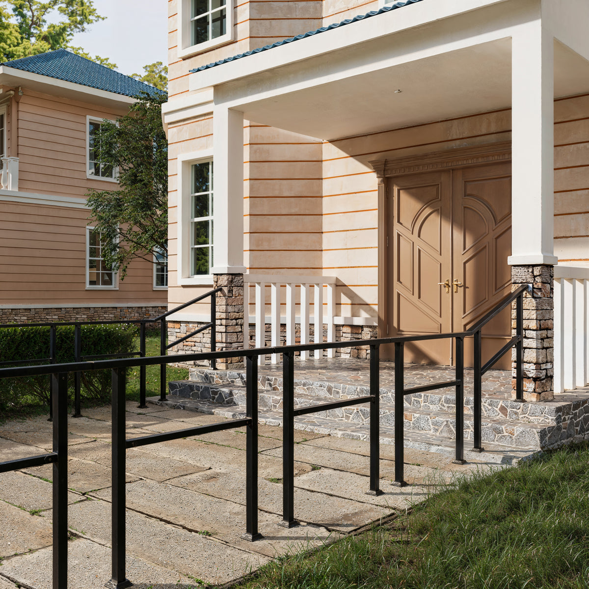 68.5" Modern Matte Black Stair Banister (Set of 3)