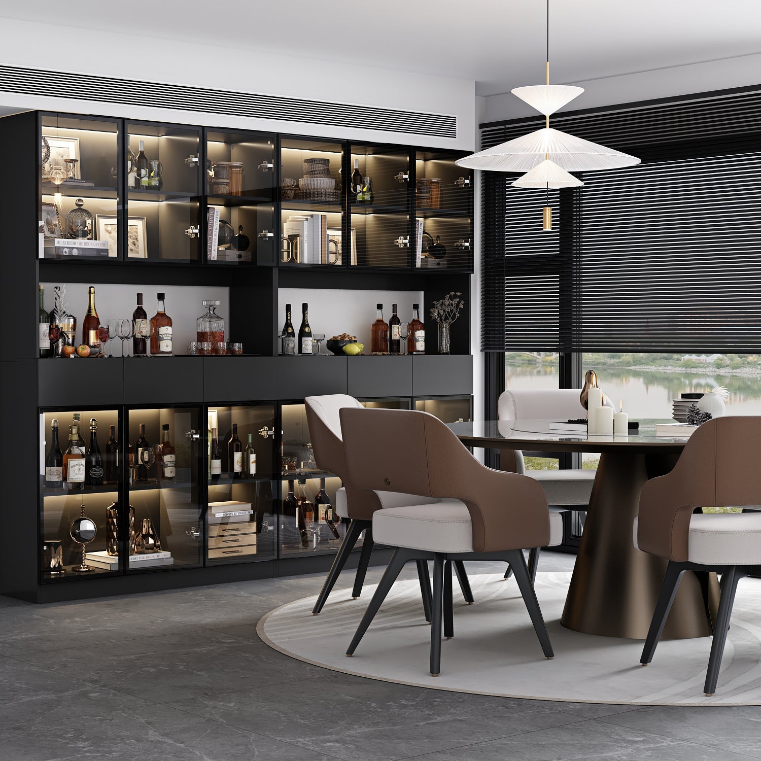 Three Drawers Bathroom Linen Cabinet With Tempered Glass Doors And Light