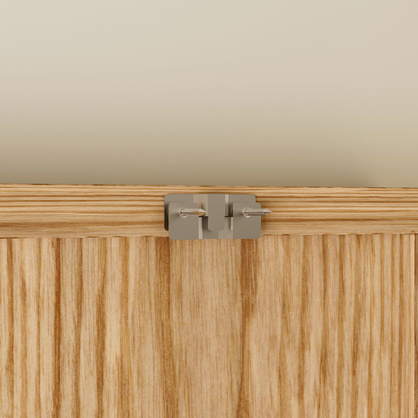 Wood wall cabinet with glass doors and open cubby shelves