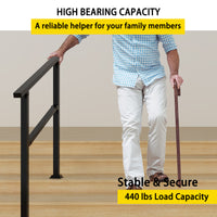 40.4" Minimalist Satin Black Stair Banister with Adjustable Angle