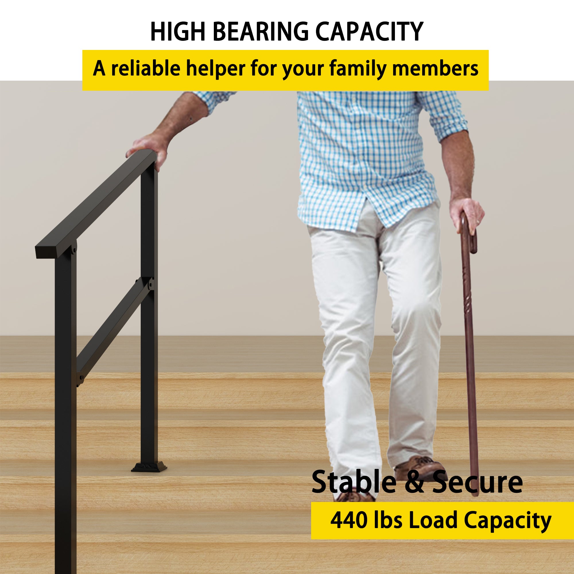 Stair Railing Kit Handrail Flexible Outdoor Deck Hand Rail