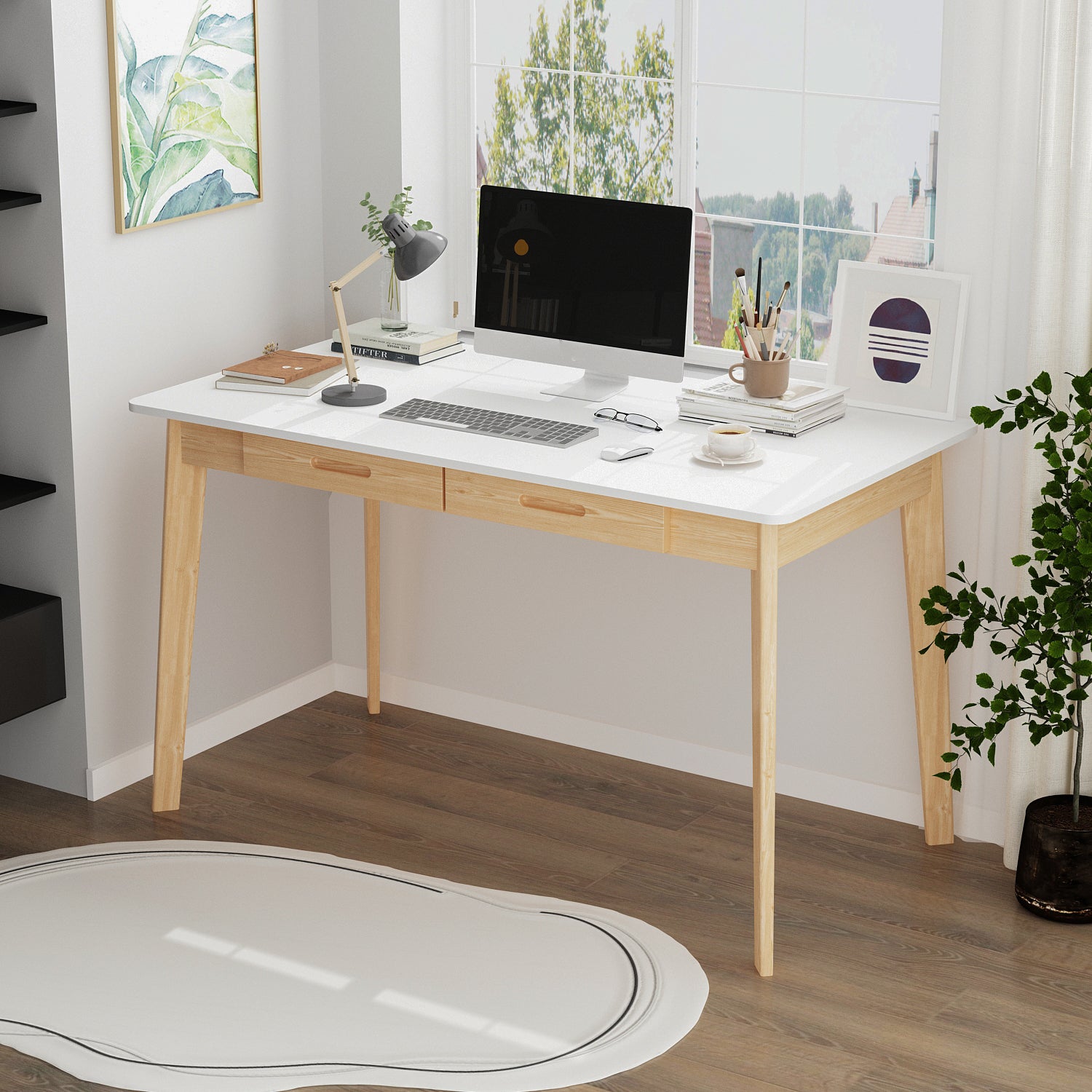 #Color_White&Light brown