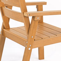 23" Outdoor Dining Chairs HDPE Patio Chairs with Wide Cup-Ready Arms All-Weather Durability (Set Of 2)