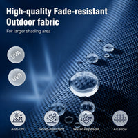 118" Double-Sided Patio Umbrella with Misting System  and Base