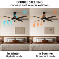 31" Modern Dark Brown Ceiling Fan with Dual-Tone Blades and 3-Color LED Light