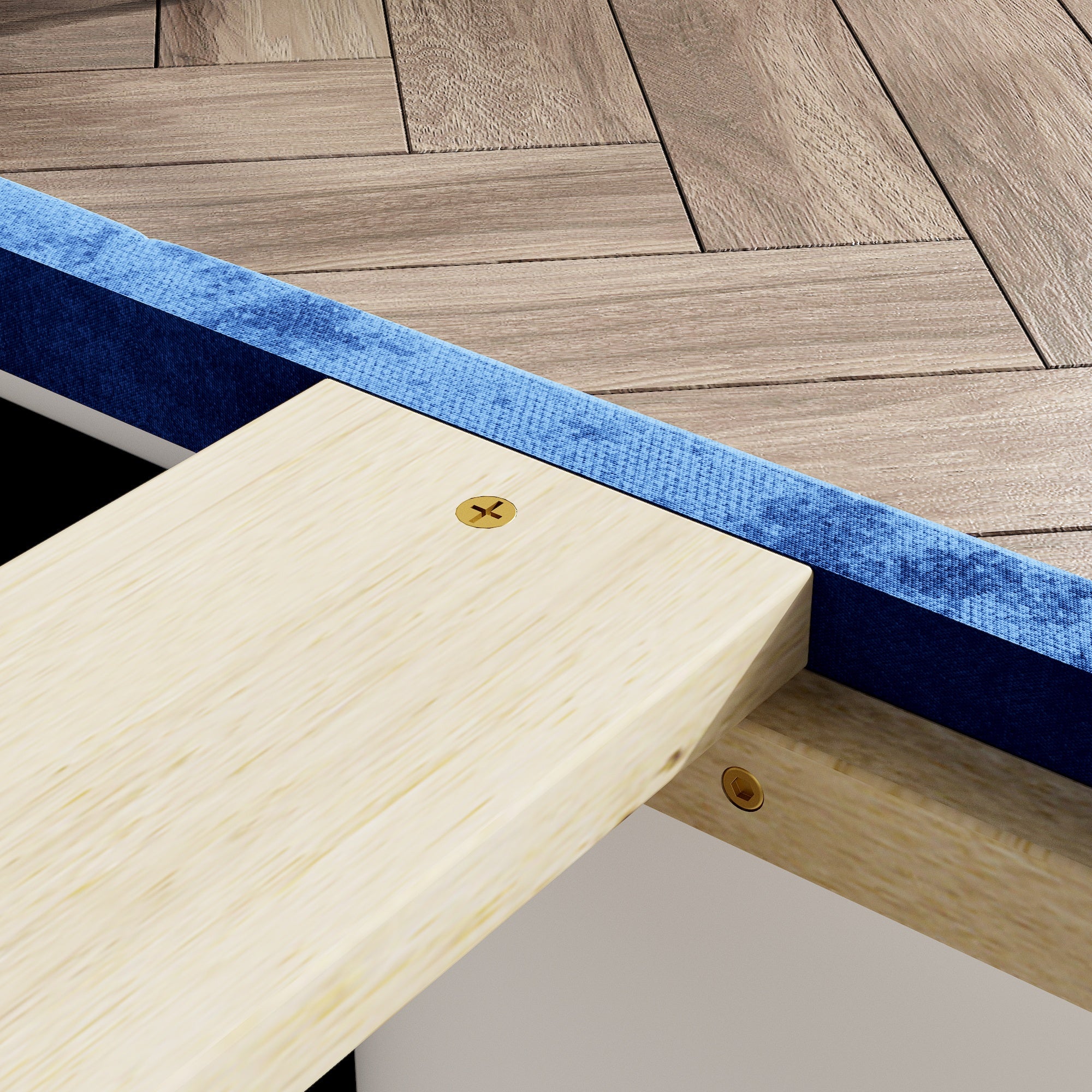 Low Profile Platform Bed With Comfortable Headboard