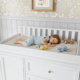 47.2 inch White Changing Table Dresser with 2 Cabinets, 4 Drawers & Removable Changing Top
