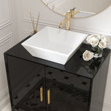 Black High Gloss Bathroom Vanity With Ceramic Sink