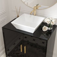 Black High Gloss Bathroom Vanity With Ceramic Sink