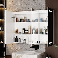 47.2" Modern Frameless Medicine Cabinet with Mirror and 3 Shelves