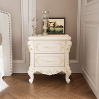 19.7" Elegant Nightstand with 2 Drawers