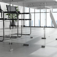78.7" Modern Minimalist White Writing Desk With Glass Base