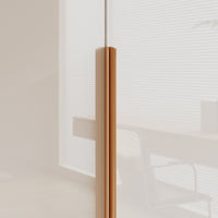 63" White High Gloss Engineered Wood 4-Door Bedroom Wardrobe with Long Gold Handles & Multi-Zone Clothing Storage