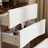 18.7 inches Modern White Makeup Vanity Desk with Lights and Flip Mirror