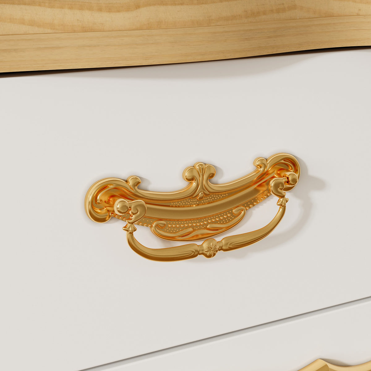 47.2" Elegant White 12-Drawer Accent Chest with Gold Handles