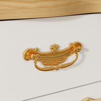 47.2" Elegant White 12-Drawer Accent Chest with Gold Handles