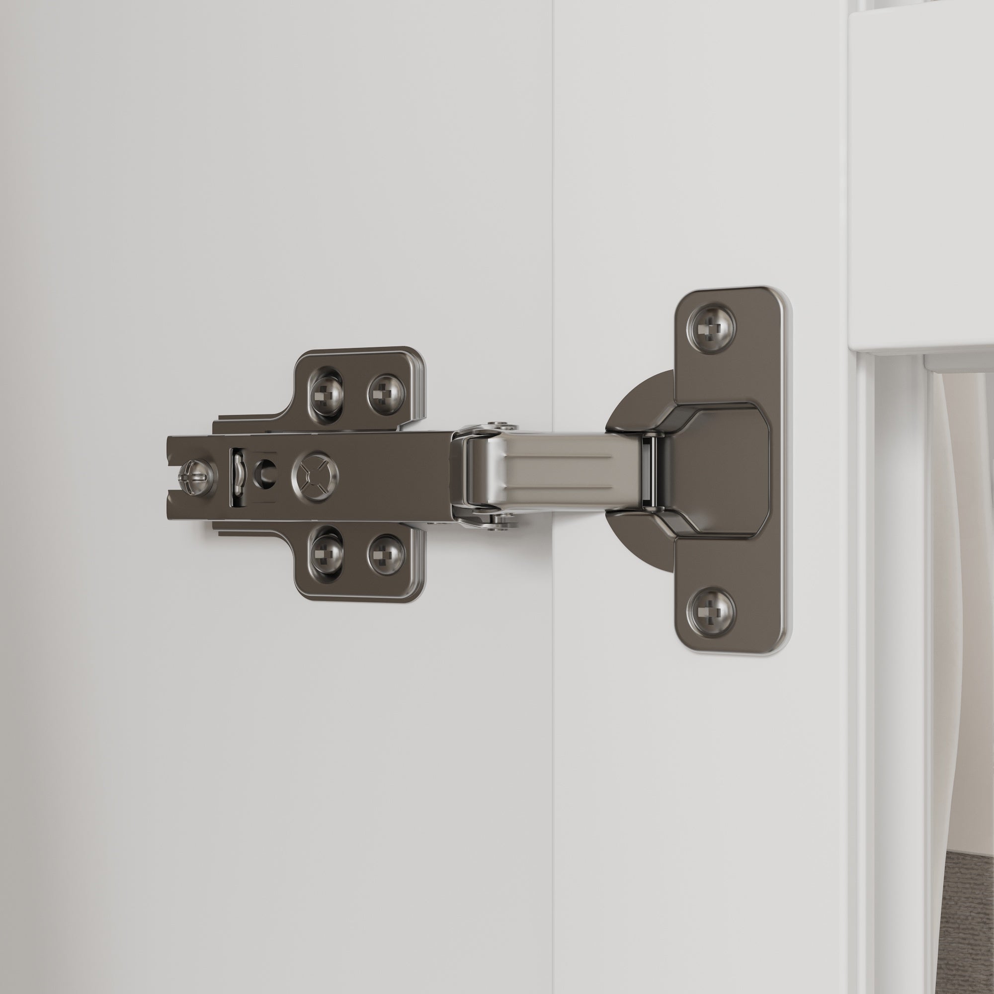 Modern Wardrobe With 3-Color-Lights And Tempered Glass Door