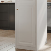 82.7" Modern White Kitchen Island with Storage Cabinet and Drawers