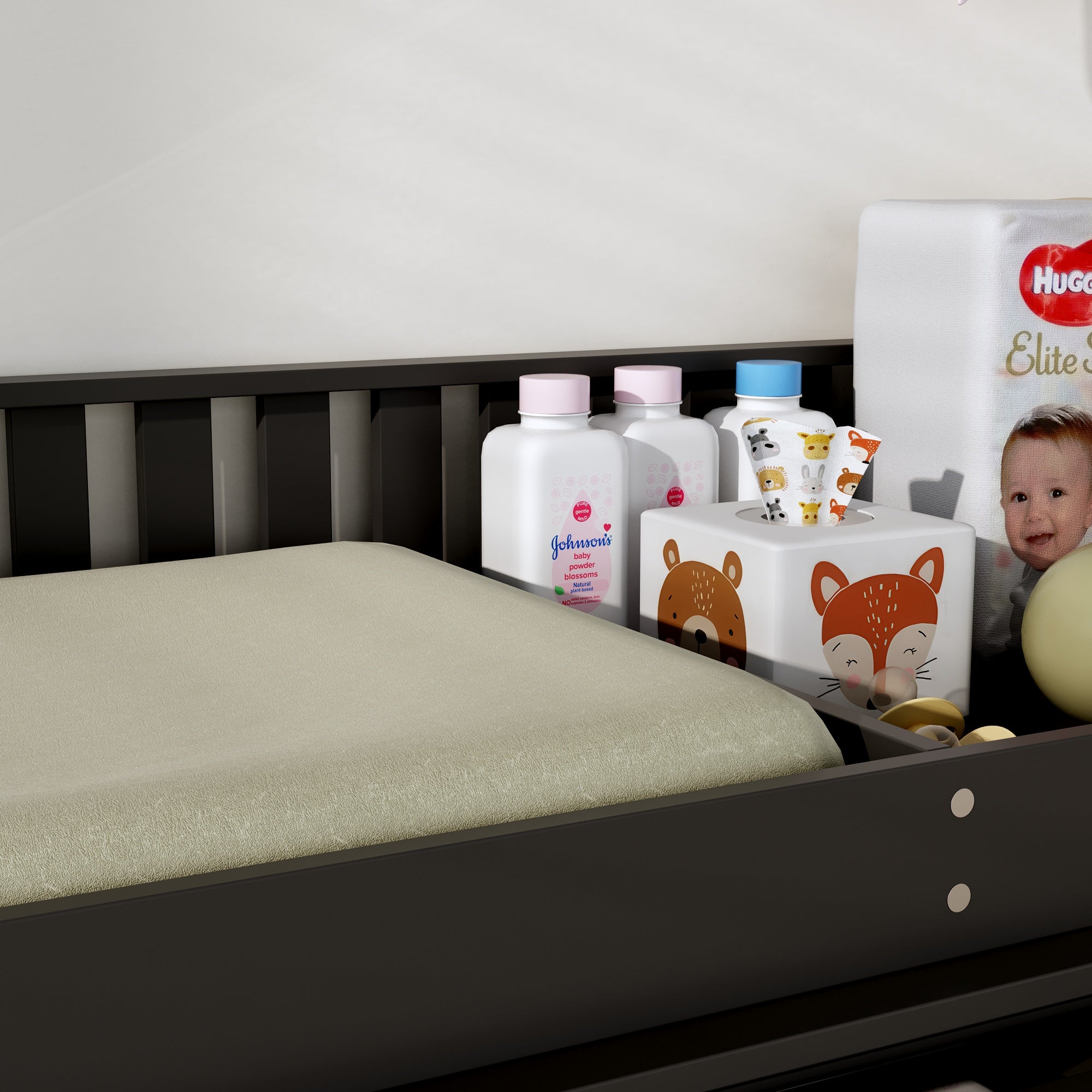 Chest Nursery Dresser Changing Table Top – 7-Drawer Baby Storage Organizer for Diapers and Clothes