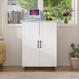 53.1 inch Two-Door Craft Sewing Table with 8 Baskets