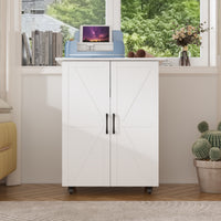 27.3" Two-Door Craft Sewing Table with 8 Baskets