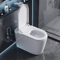 White smart toilet with ambient light