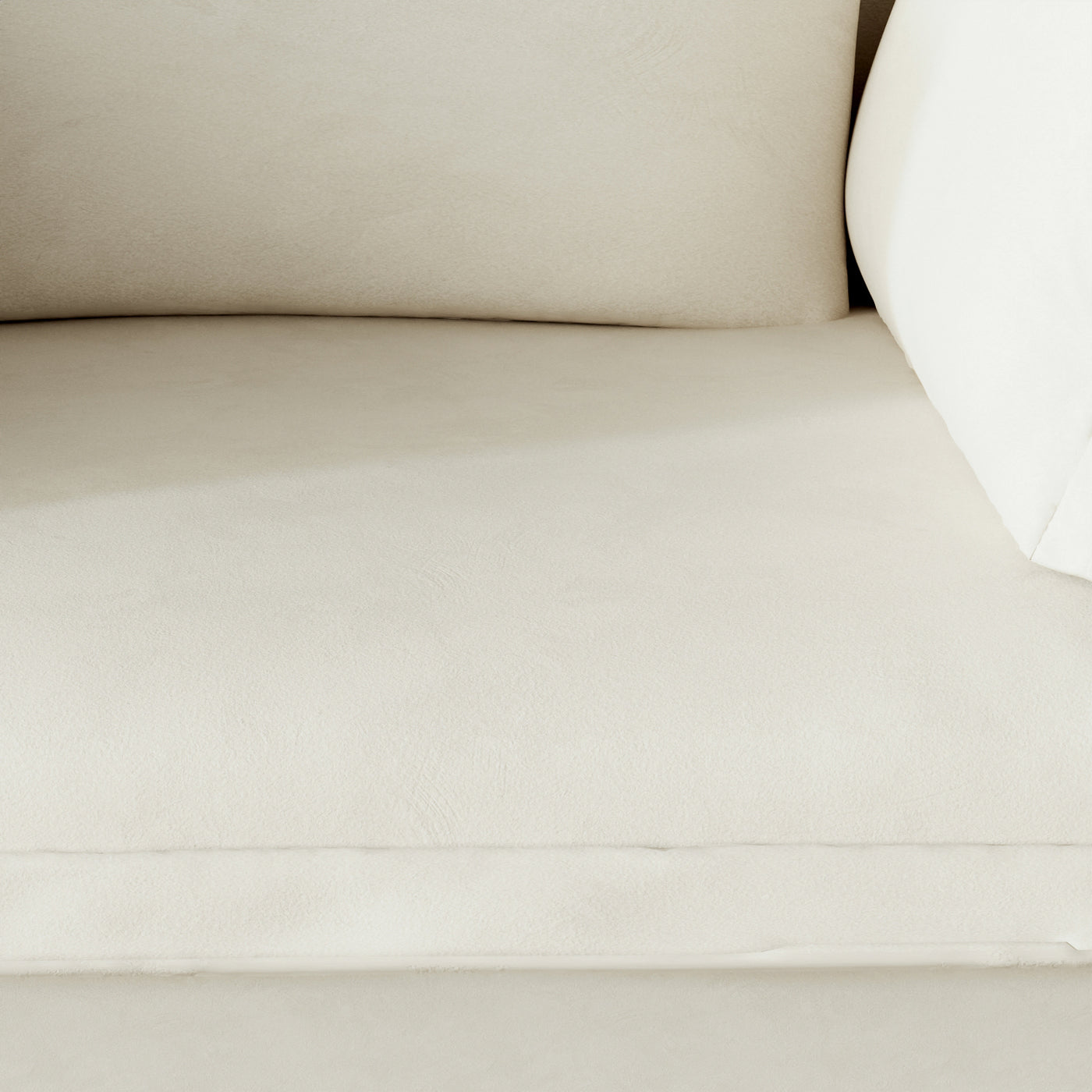 47.2" Modern White Upholstered Single Sofa with 3 Accent Pillows