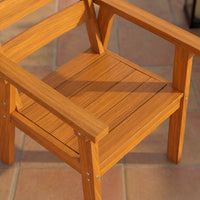 81" Modern Natural Wood 7-Piece Outdoor Dining Set (1 Table & 6 Chairs) with Weather-Resistant Design