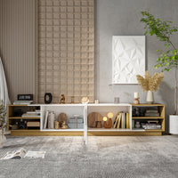94" Modern White Large TV Cabinet with Cable Management
