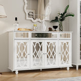 55.1 inch Mirrored Door Sideboard with 3 Drawers