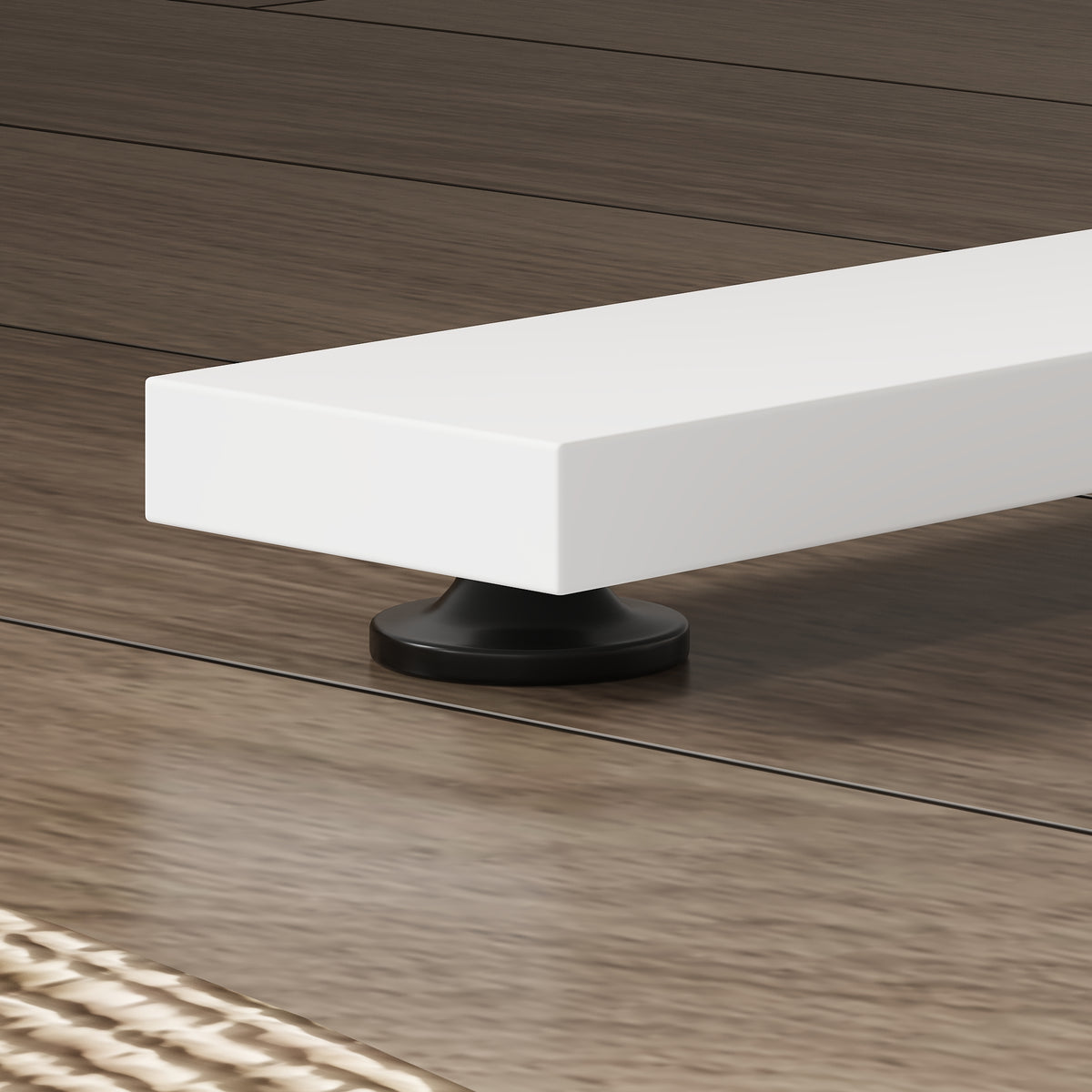 63" Modern Minimalist White Standing Desk with 3 Drawers and 2 Shelves
