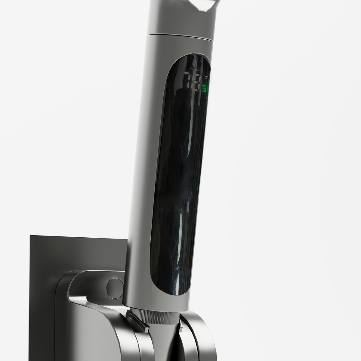 59" Modern Black Handheld Shower Head with Fahrenheit Temperature Display, Flexible Hose and Wall Bracket