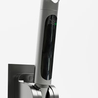 59" Modern Black Handheld Shower Head with Fahrenheit Temperature Display, Flexible Hose and Wall Bracket