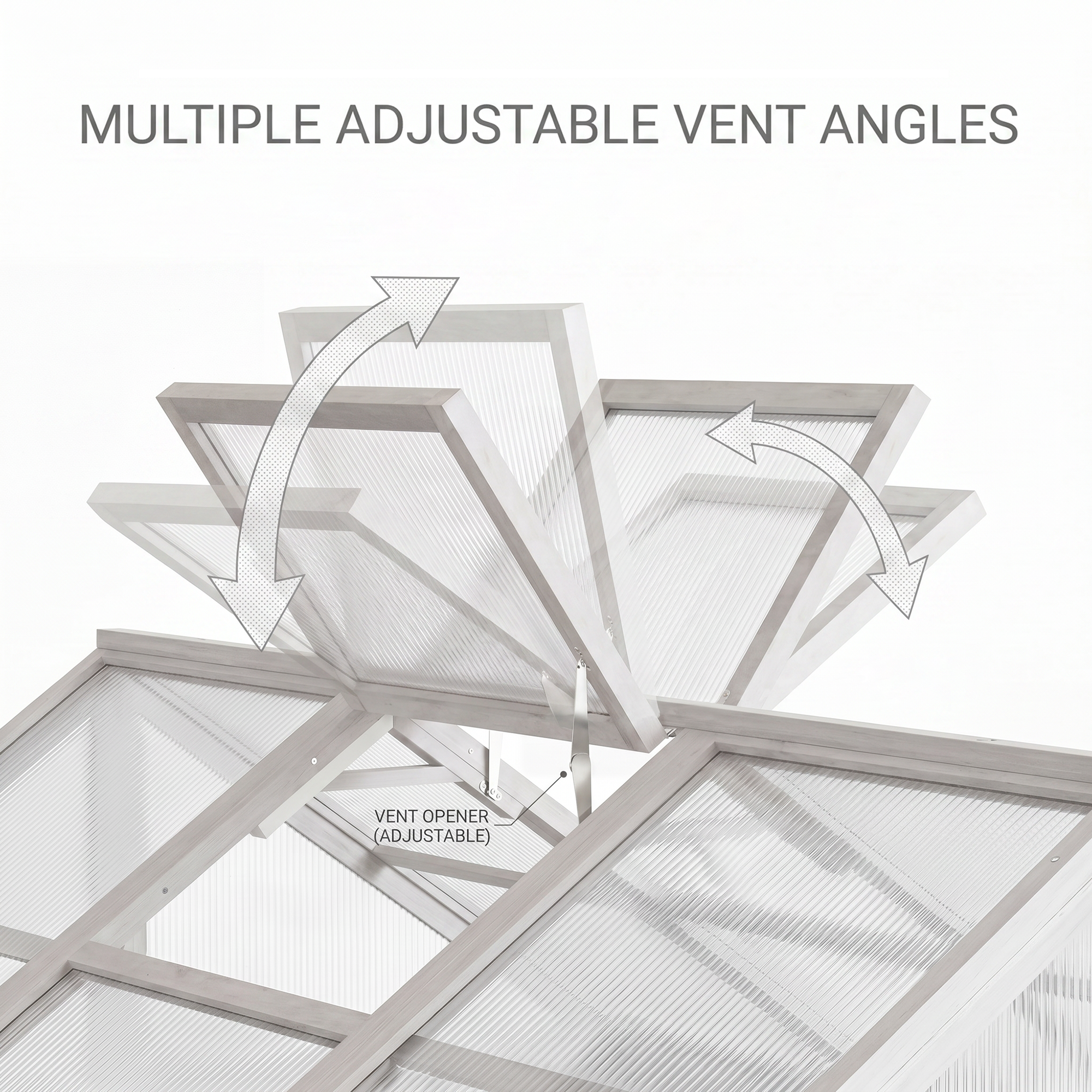 81 inches White Wood Outdoor Greenhouse with Polycarbonate Panels, Adjustable Roof Vents & Reinforced Frame