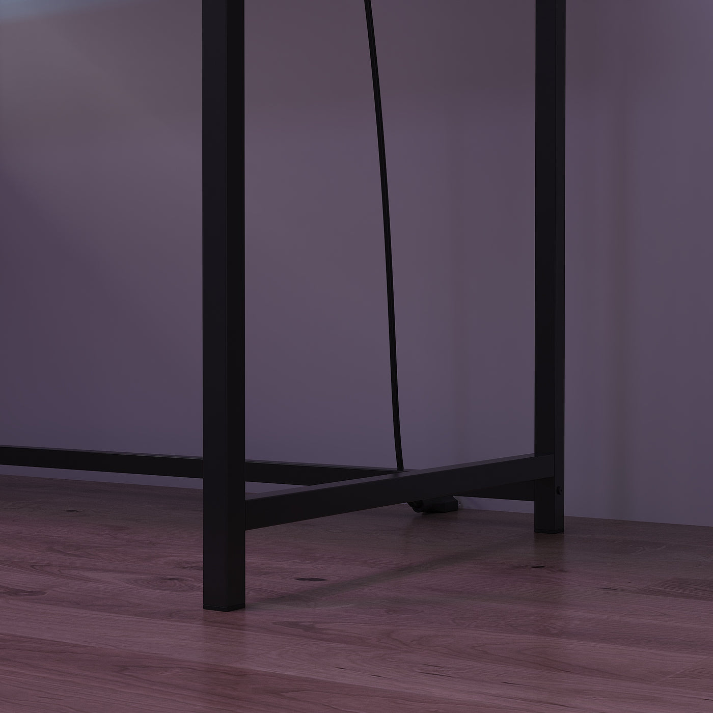 55" Ergonomic Black Gaming Desk with LED Lights & Charging Station