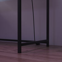 55" Ergonomic Black Gaming Desk with LED Lights & Charging Station