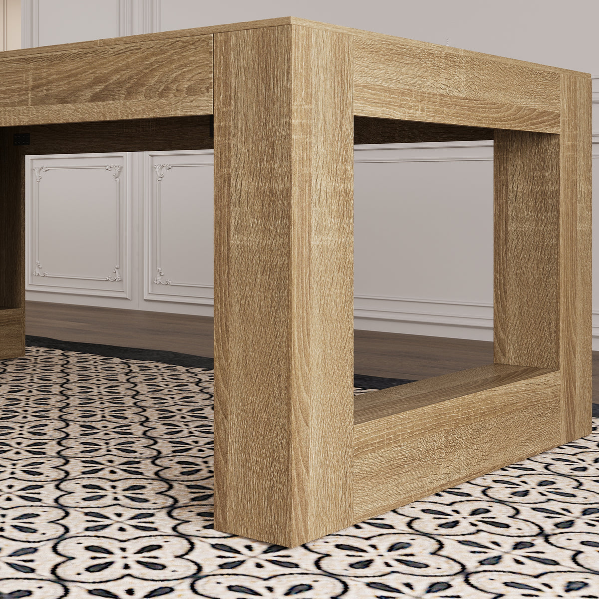 Modern Natural Wood Executive Desk