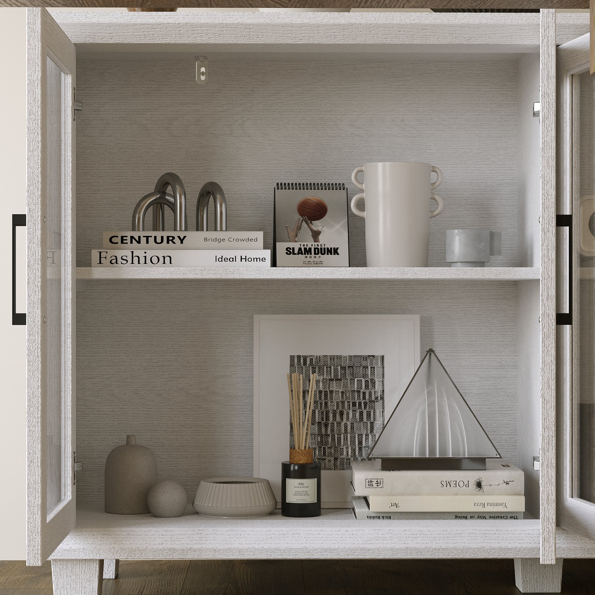 Accent Cabinet With Tempered Glass Door