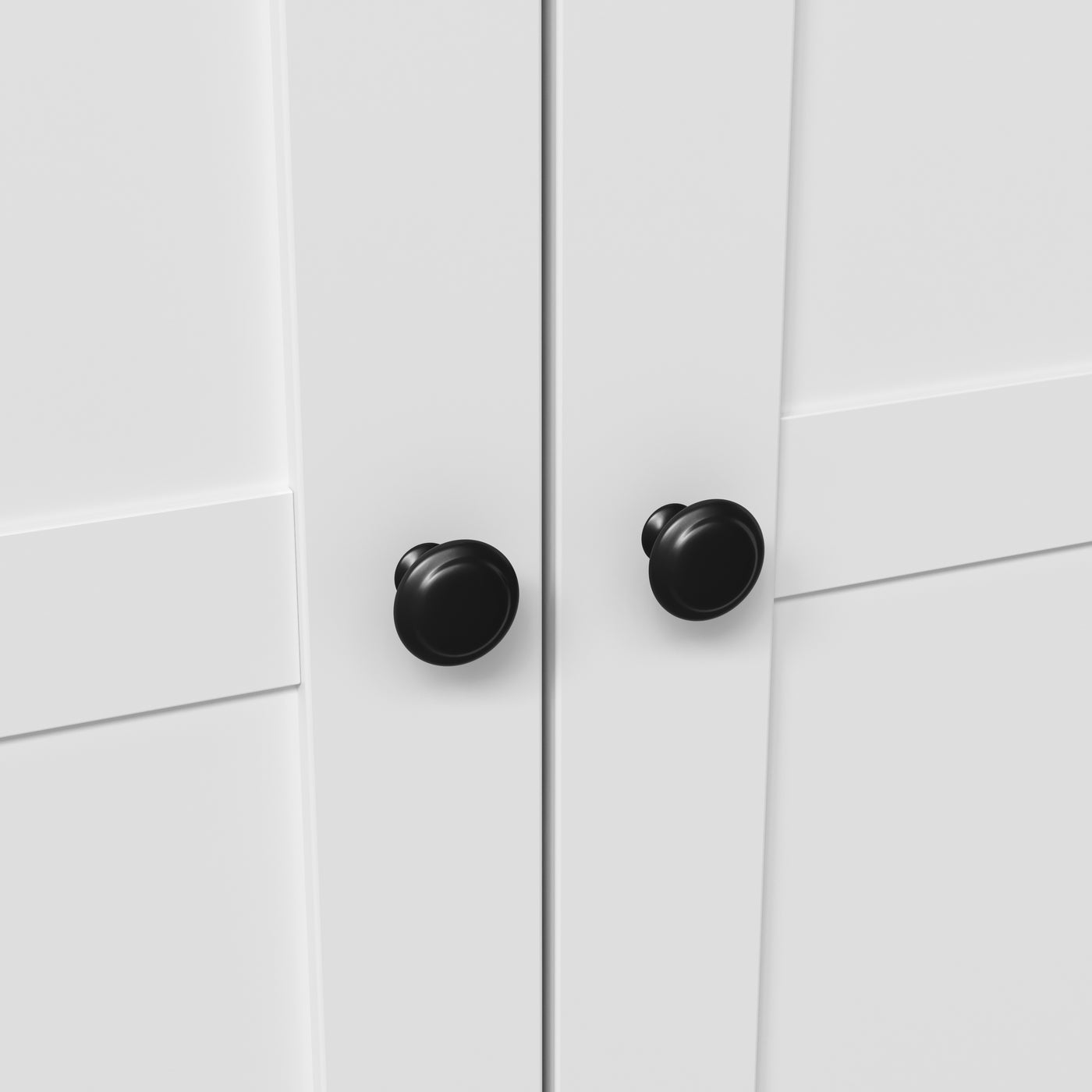 White garage storage cabinet with countertop, tool wall, and lower doors