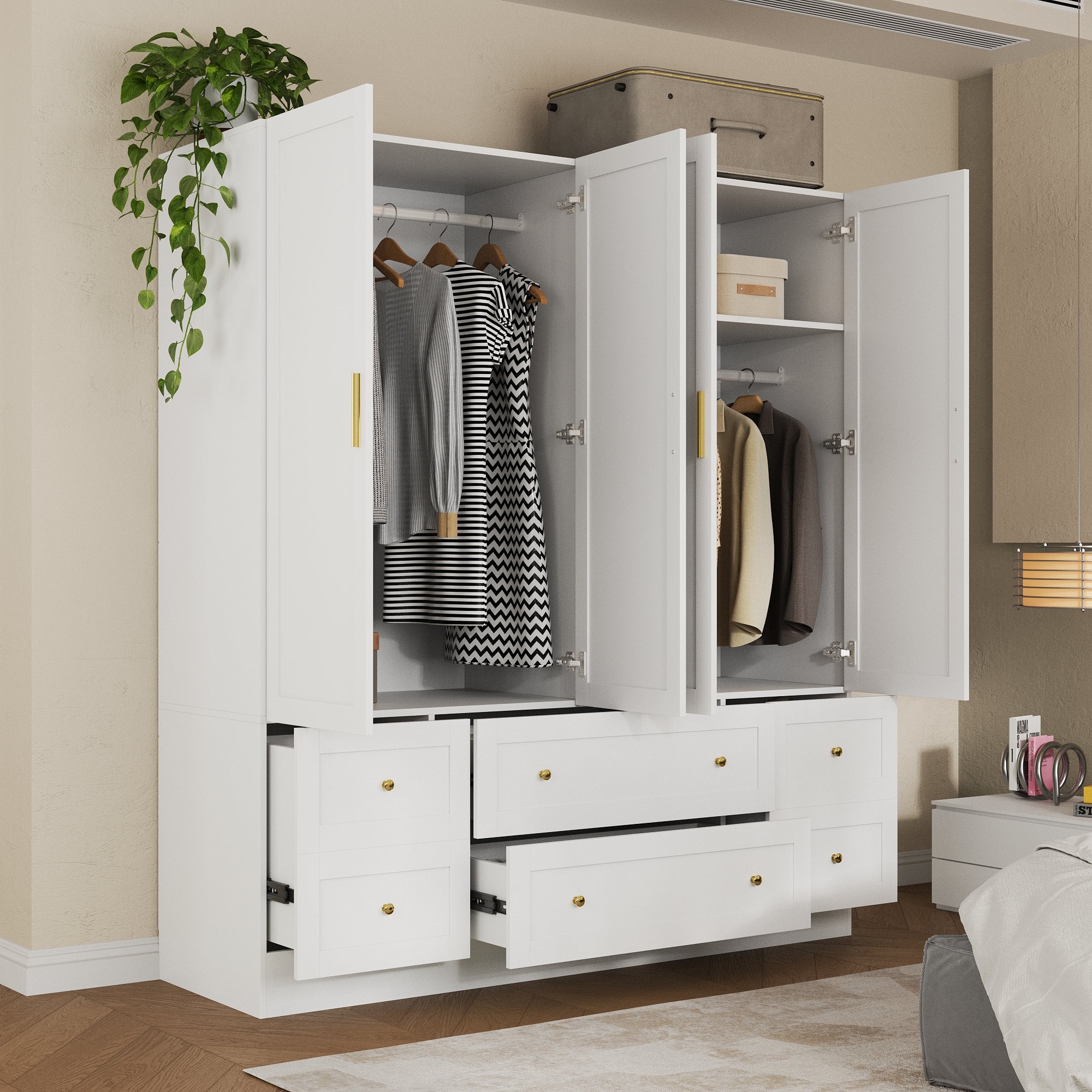 4-Door Wardrobe With Optimized Storage