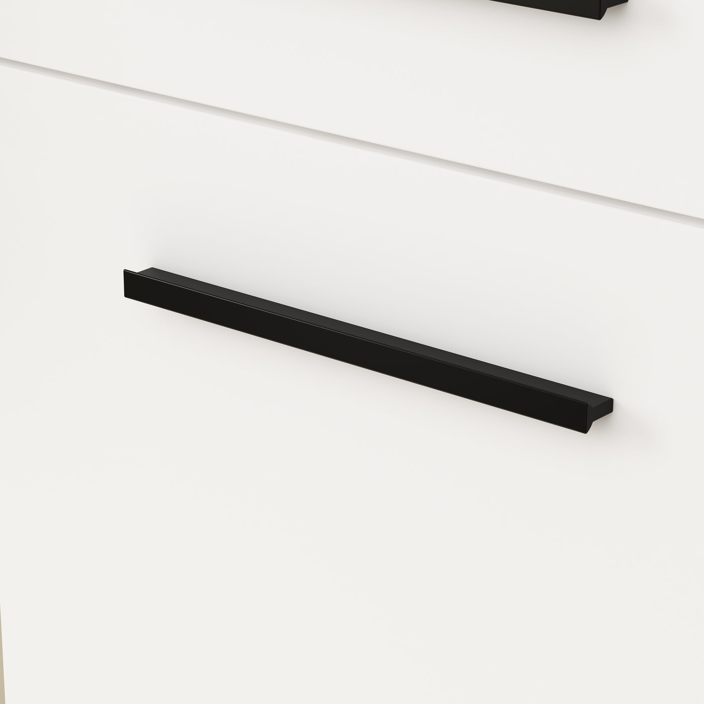 Black rectangular object on a white background