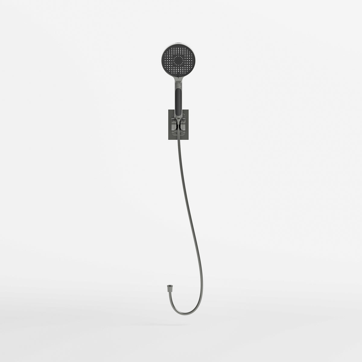 59" Modern Black Handheld Shower Head with Fahrenheit Temperature Display, Flexible Hose and Wall Bracket