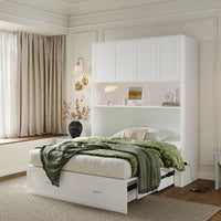 57.8" Modern White Storage Bed with Socket, view 2