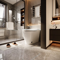 28.2" Modern White Smart Bidet Toilet with UV Sterilization, Heated Seat, Pre-Wash and Warm Air Dryer