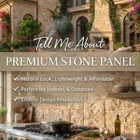 Beige Square Faux Stone Wall Panel Set of 9, Lightweight Indoor & Outdoor Decor Wall Panels
