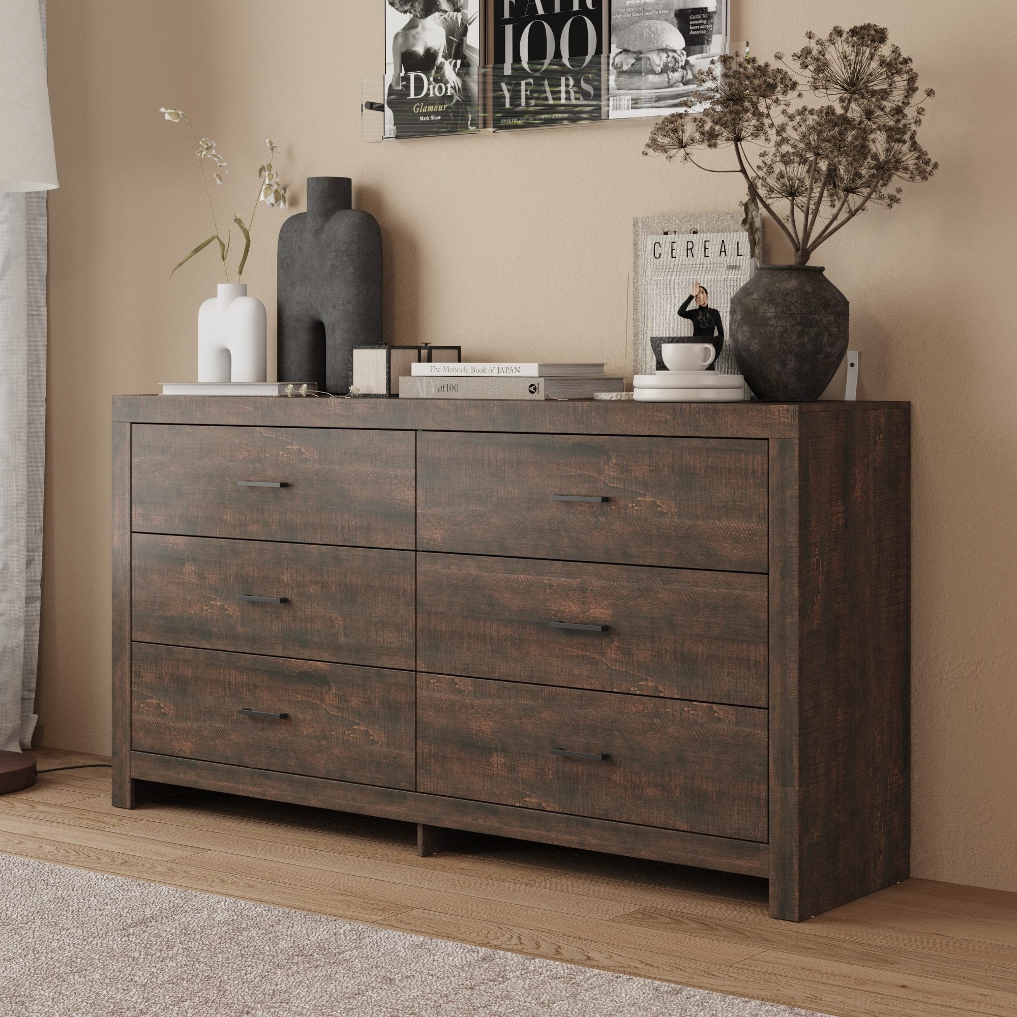 6-Drawer Dresser With Rustic Style