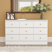 47.2" Modern White Dresser With 9 Pull-out Drawers