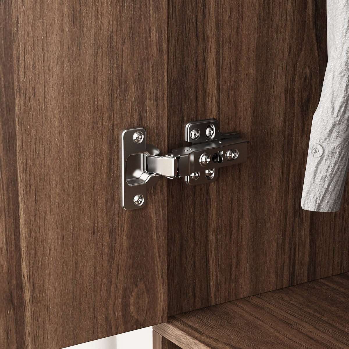 31.5" Modern Brown 2-Door 2-Drawer Armoire Large Storage Closet