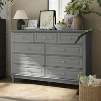 55.1" Traditional White 9-Drawer Dresser