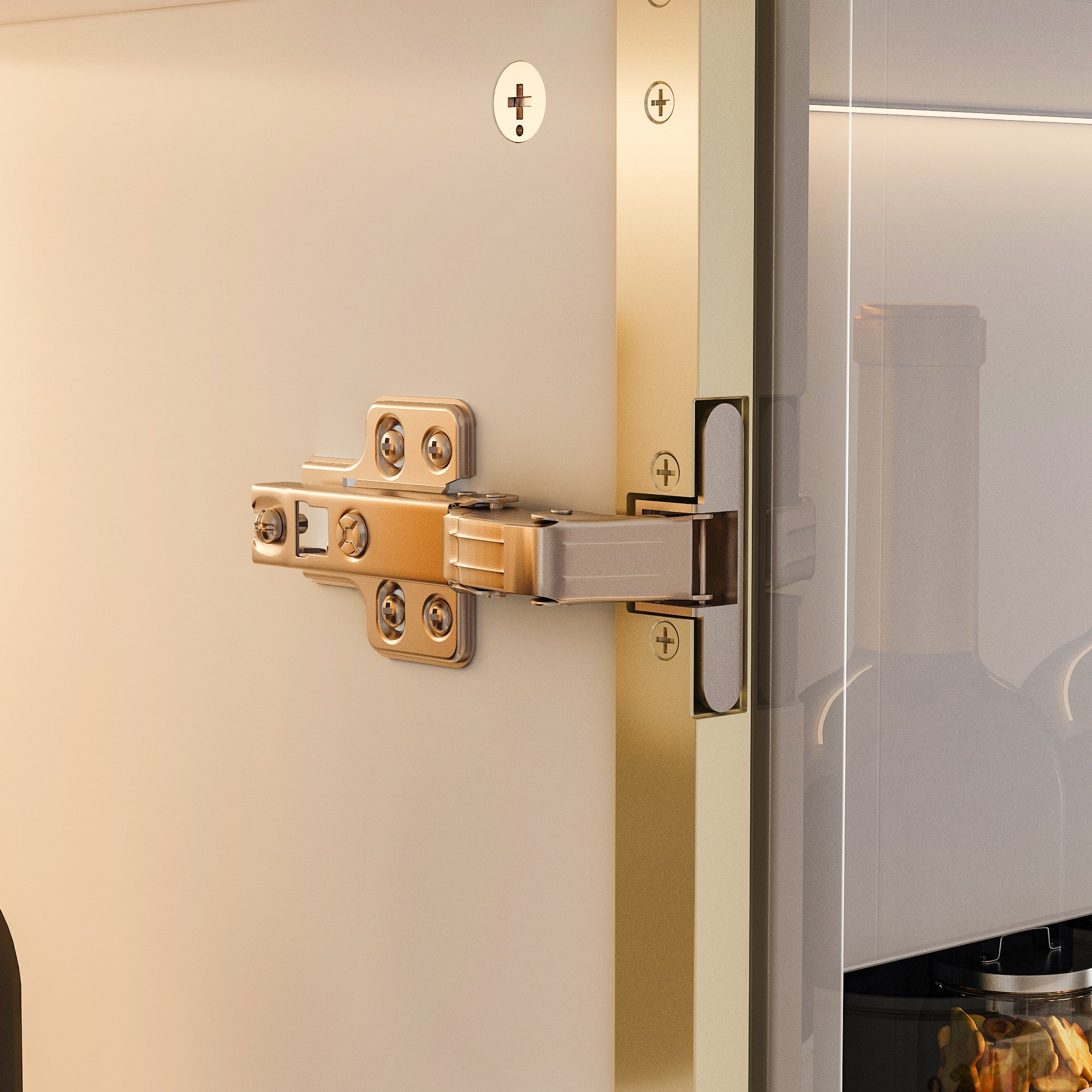 78.7'' H x 110 '' W Combination Bookcase Display Cabinet With Glass Doors & LED Lights